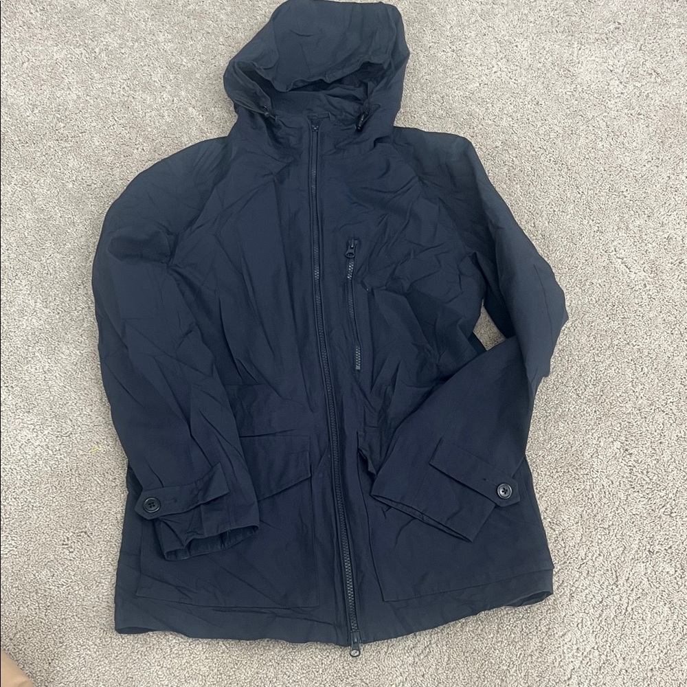 J. Crew Men's Navy Hooded Raincoat